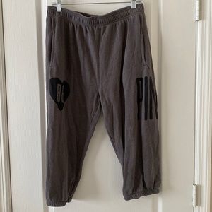 Pink size medium grey cropped sweatpants